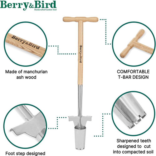 Berry&Bird Garden Bulb Planter 93 cm Long Handle Soil Plant Potting Cup Tool - Picture 3 of 10