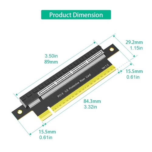 PCIE X16 5.0 Rising Card PCIExpress 16X Graphics Steering Card for GPU Placement - Afbeelding 8 van 8