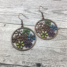 1.5 Bronze-tone Earring Boho Bead Set Dangle Drop Hook New Free Ship 3893