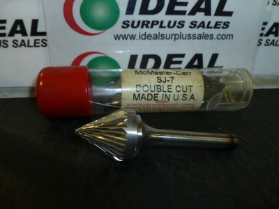 McMASTER-CARR SJ-7 BURRING TOOL 60 DEGREE DBL CUT FLUTES CARBIDE - New In Box