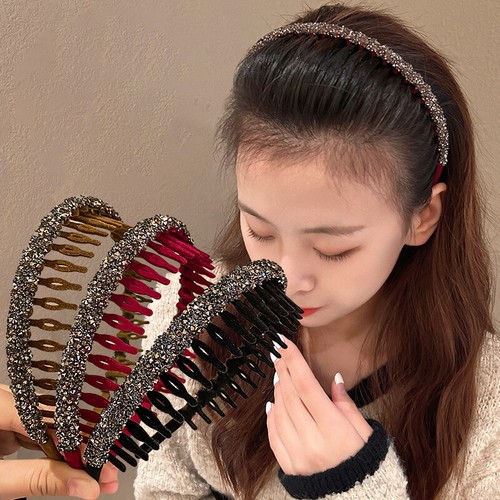 Simple Face Wash High 3Pcs Skull Headband Flocking Anti-Slip Toothed Hair Clip - Picture 19 of 23