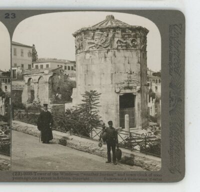 Tower of Winds Weather Bureau on Street Athens Greece Underwood Stereoview