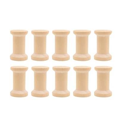  10 Pcs Knitting Bobbin Craft Supplies Wooden Reel Spool Thread Bobbins