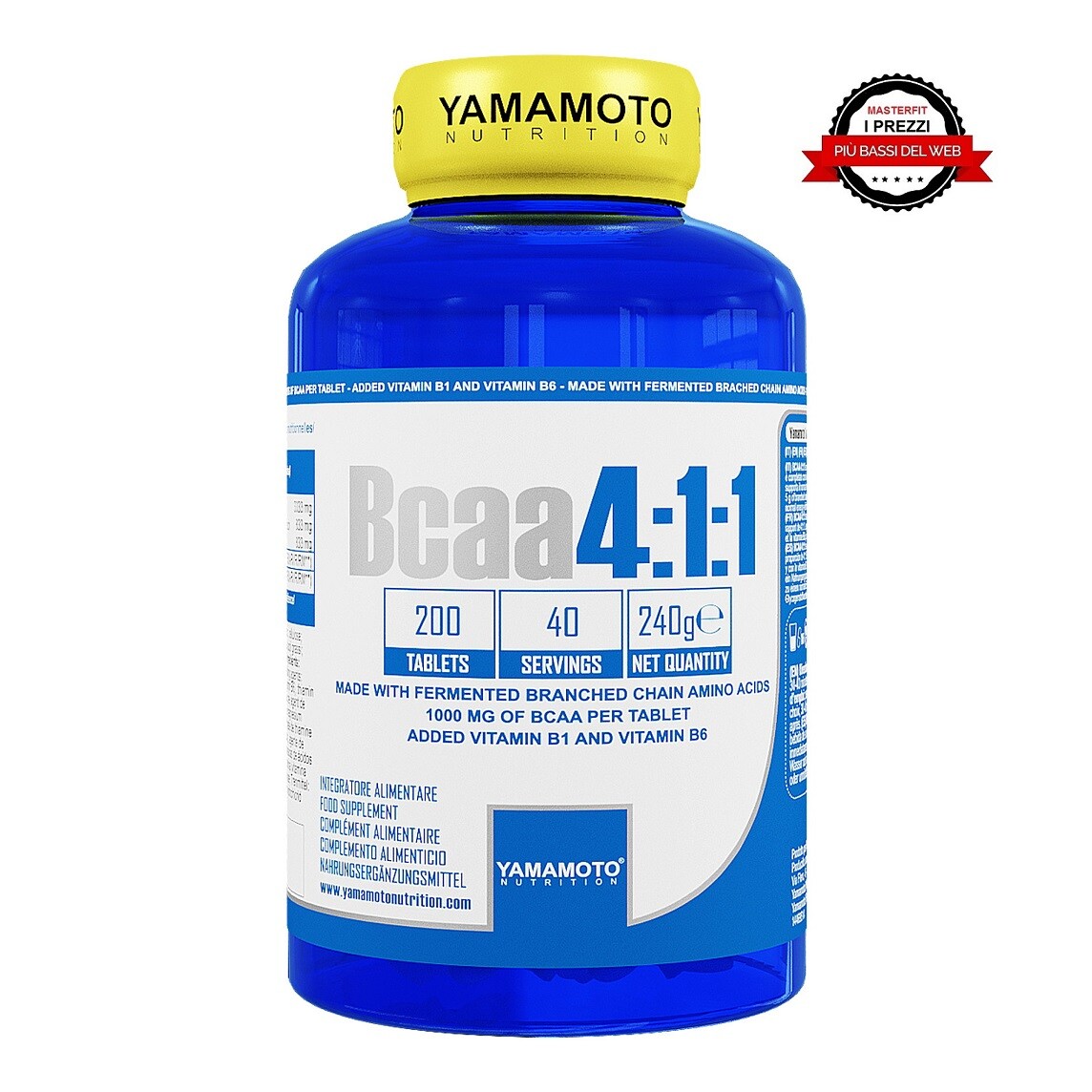 BCAA 411 200 cpr YAMAMOTO AMINO ACIDI RAMIFICATI con B1 e B6 4:1:1