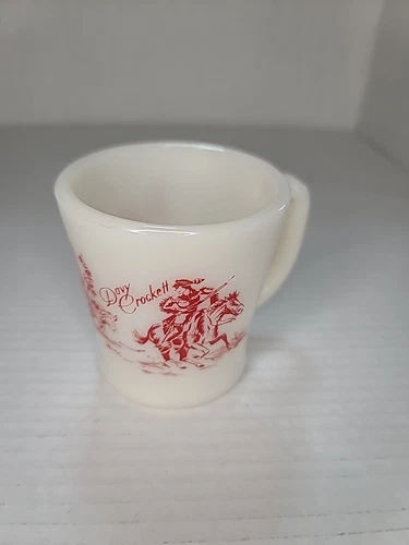 Fire King Davy Crockett Milk Glass Mug