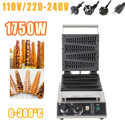 Elektrisches Waffel Pfannkuchen Maker Waffelstab Maschine Kiefer Form Eisen Gusseisen Pfanne - Bild 14 von 14