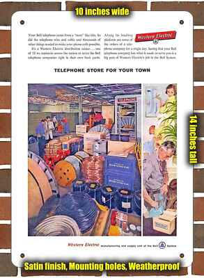 #ad Metal Sign 1958 Western Electric Telephone Manufacturing 10x14 inches $29.95