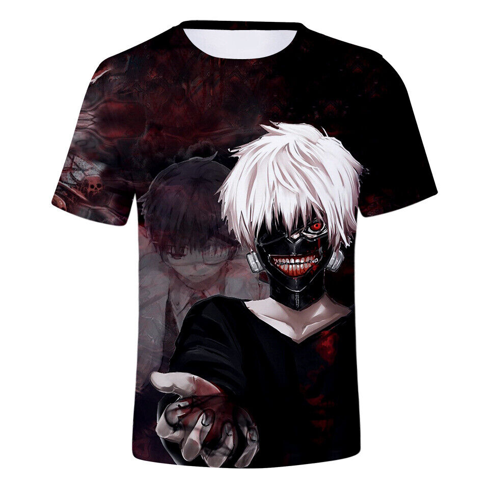 kaneki ken Anime Tokyo Ghoul Casual White T-shirts Men Women Short