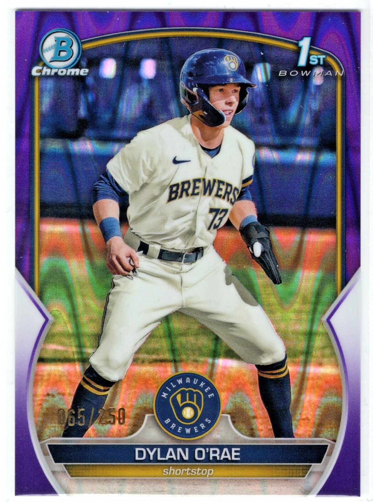2023 Bowman - Chrome Prospects Dylan O'Rae #BCP-143 Purple Raywave ...