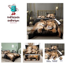 Lover Couple Lion Set King Soft Microfiber Lion Bedding Set King Size Animal ...