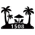 Personalized Palm Tree House Number Sign,Custom Metal Sign,Custom Beach Sign