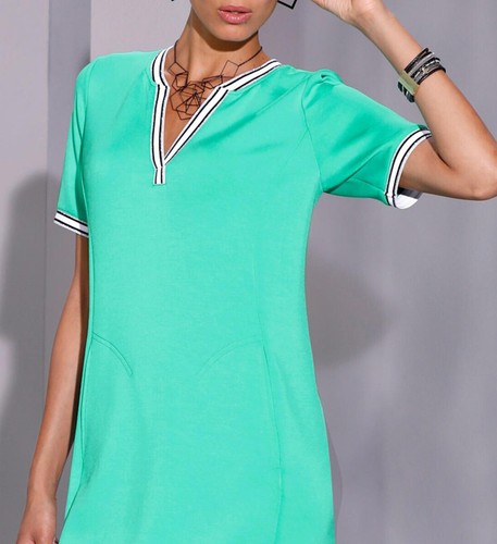 Kleid Création L Jersey Stretch mint grün knielang Gr 42 44 - Bild 5 von 5