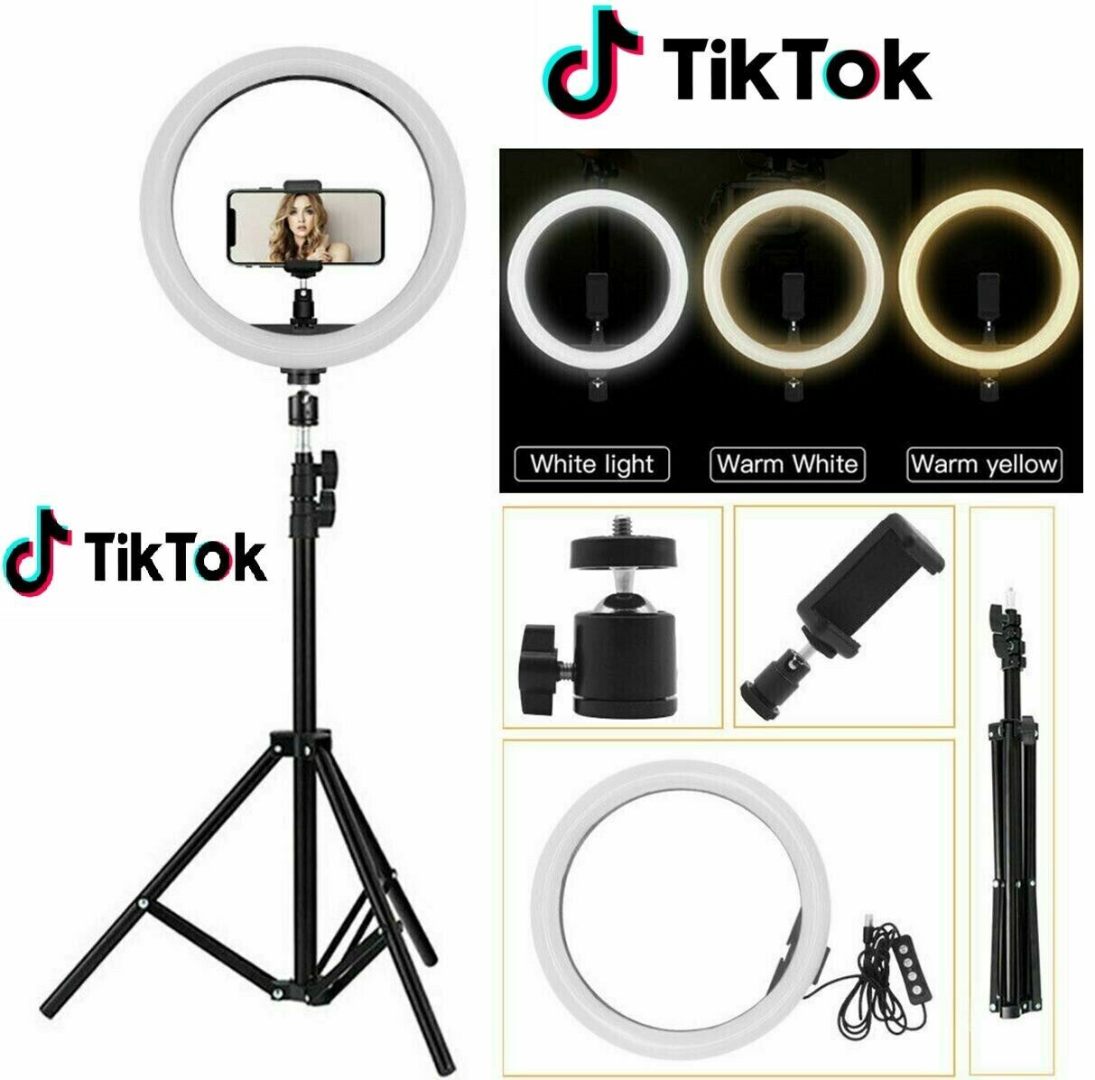 RING FILL LIGHT LED LUCE DI RIEMPIMENTO 12 POLLICI video tic toc selfie CXB300mm