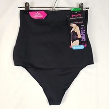 Maidenform Shapewear Womens Large Firm Control High Waist Thong Panty Black NWT