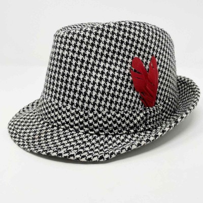 Houndstooth Fedora Hat Size Large Bear 