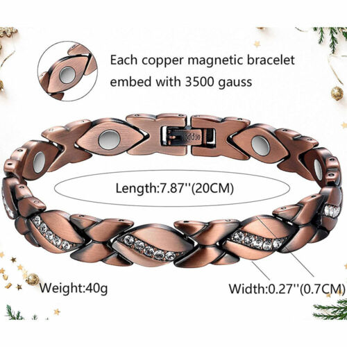 Copper Magnetic Bracelets Women Arthritis RSI Tunnel Relief Pain Energy Bangle - 第 2/10 張圖片