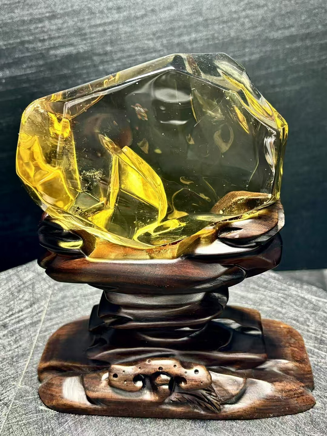 Rare 2LB Natural Citrine Quartz Crystal Specimen with Stand for Reiki Healing and Home Decor