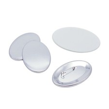 ChiButtons Pin Parts - Oval 45x65mm Pin Badge 100 sets