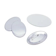 ChiButtons Pin Parts - Oval 45x65mm Pin Badge (100 sets)