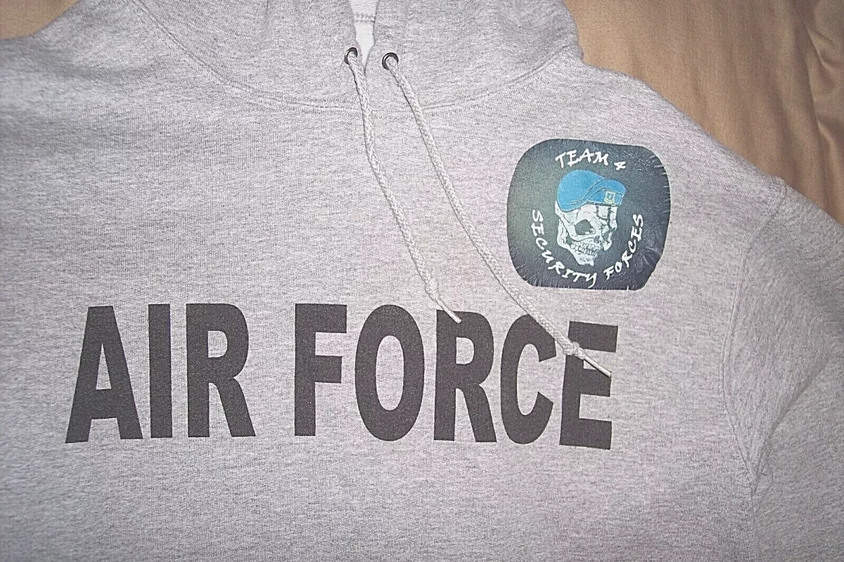 Air Force Sweatshirt Hooded Security Forces Sweatshirt Mens Medium