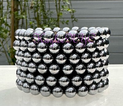Wholesale 6 Pcs 8mm Terahertz Crystal Stretch Bracelet 7.5 