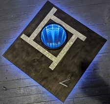 Tesla LED Infinity Mirror Wall Clock Modern Art Optical Illusion Pearl Mosaic.