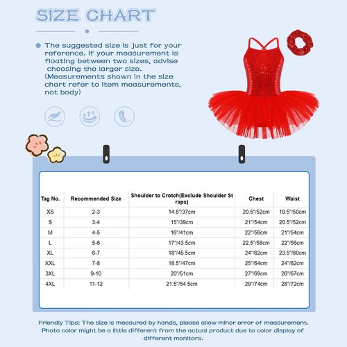 Kids Girls Leotard Dress Up Dance Cross Back Modern Tutu Fancy With Hair Tie - Picture 24 of 63