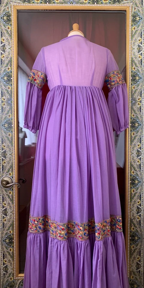 Vestido Vintage Beverly Paige Lavanda Años 60-70 Hippie Boho Gitano Cottagecore Maxi Foto 4 de 4