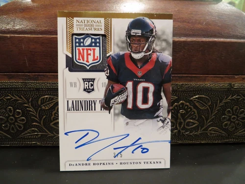 National Treasures Laundry Tag Jersey Autograph Texans DeAndre Hopkins 3/5  2013