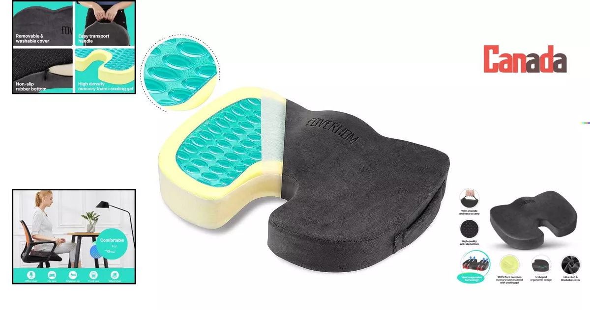 Orthopedic Gel Memory Foam Seat Cushion Relief Tailbone Pain