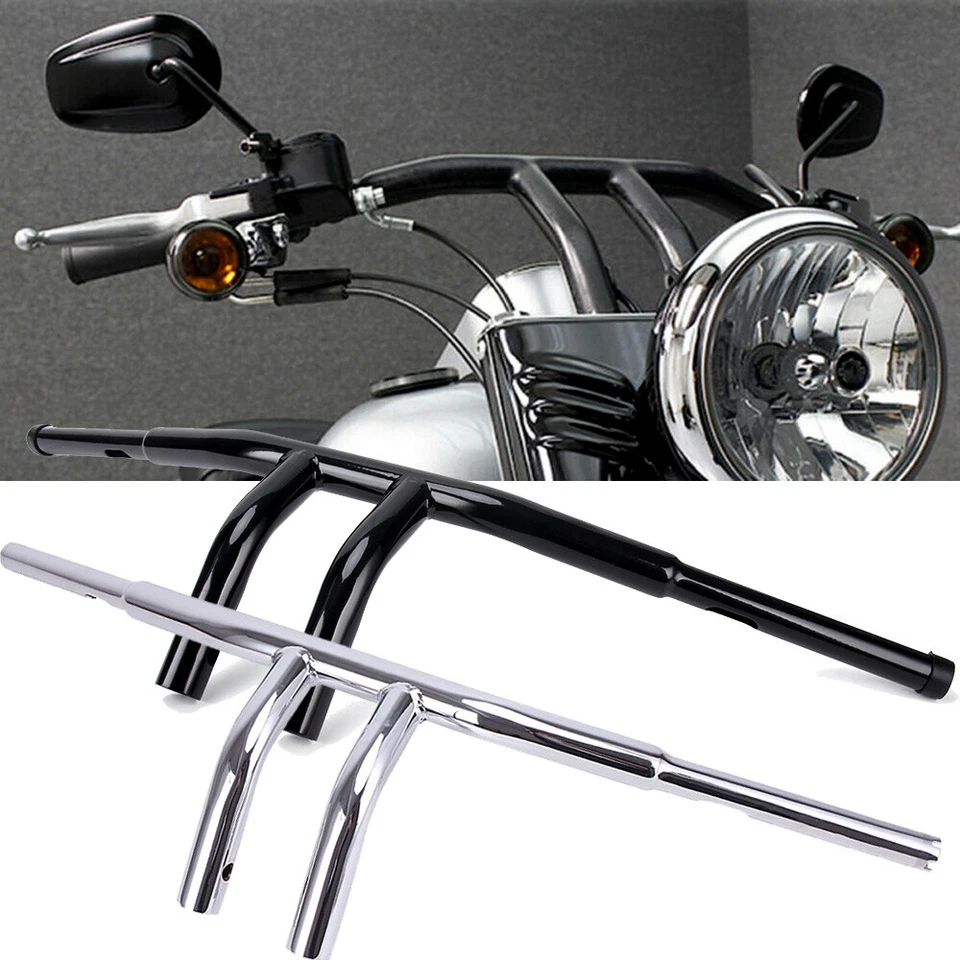 Barra en T de arrastre elevado de 8" 1,25" manillar grueso para Harley Street Glide Softail Fatboy Foto 4 de 4