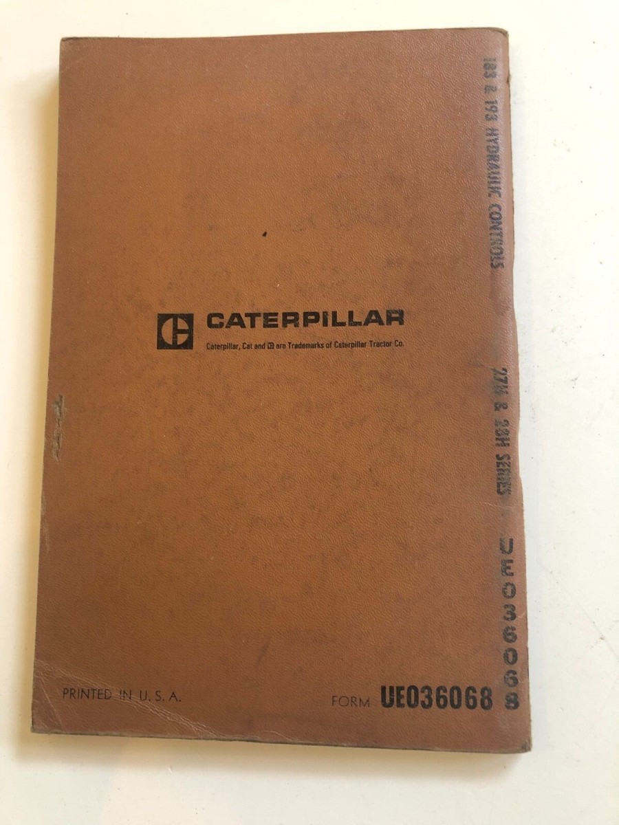Caterpillar Parts Book 183 & 193 Hydraulic Controls - S/N 27HI-UP