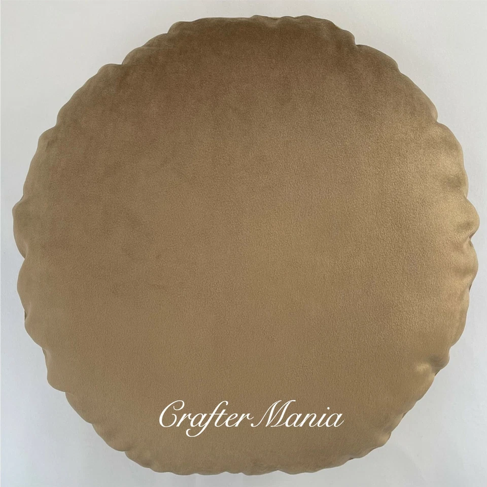 Handmade Round Circle Soft Plush Velvet Cushion Covers Or Filled With Pad Insert - Image 4 of 4