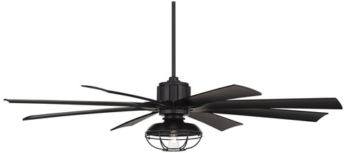 70" Possini Euro Defender Black LED Large Ceiling Fan with Remote - Picture 8 of 9