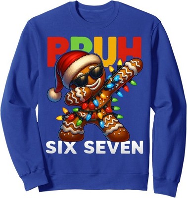 Christmas Bruh Funny 67 Gingerbread Dabbing Dab Unisex Crewneck Sweatshirt