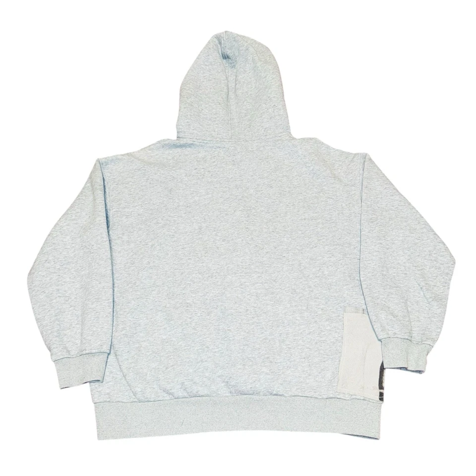 复古 Upcycled 连帽衫男式 XL 猫王吉他音乐毛巾切割缝制灰色 — 第 2/4 张图片