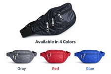 Multi Pocket Fanny Pack Waist Bag 4 Zipper Compartments Travel Sling Cross Body