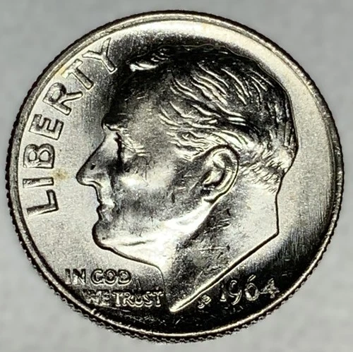 1964 P Roosevelt Dime ~ Choice BU Brilliant Uncirculated ~ US Coin - 1814