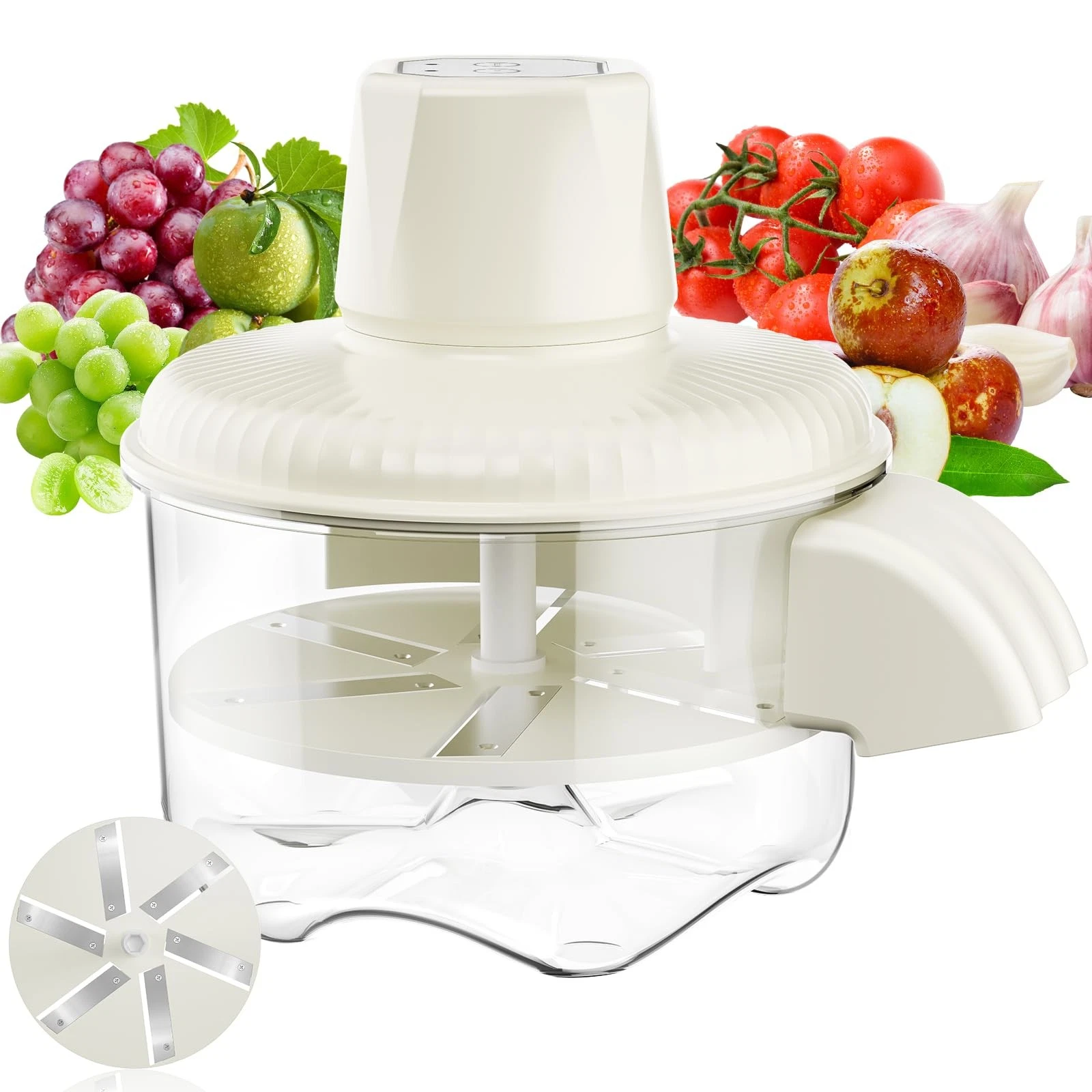 Automatic Peeling Machine, Upgraded 6 Leaf Blade Electric Grape, Cherry Tomat...