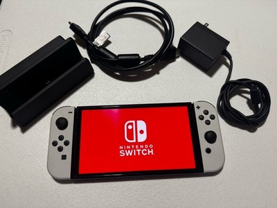 Nintendo Switch OLED White Complete Console Dock Charger HDMI Tested
