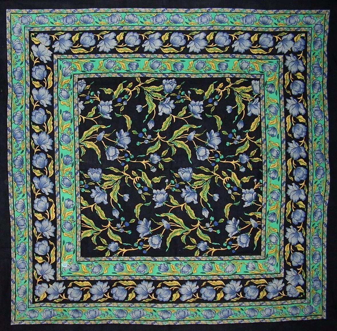 French Floral Square Cotton Tablecloth 60