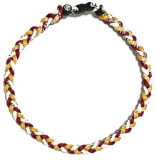 3 Rope Tornado Twist Braid Baseball FSU Seminoles Necklace Burgandy Vegas Gold