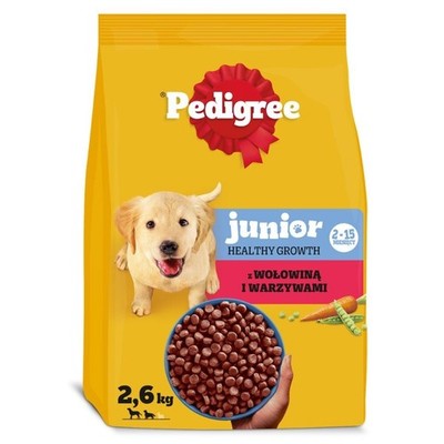 PEDIGREE Junior Trockenfutter mit Rind und Gemüse für Welpen  2,6 kg