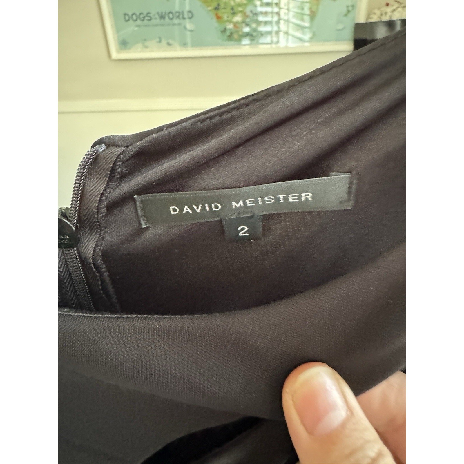 VTG David Meister Maxi Dress Size 2 Black Party Cocktail Gown Cutout Rhinestone