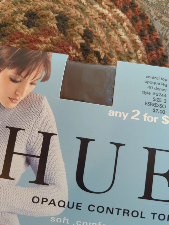 Nuevo HUE Mujer Espresso Marrón Talla 3 Control Top Pierna Opaca 40 Denier Medias Foto 4 de 4