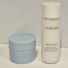 NEW Laneige Water Bank Blue Hyaluronic Cream Moisturizer  Cream Skin Toner Set