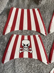 LEGO Pirate Ship Brickbeard's Bounty 6243 70413 Sails Lot Red White Jolly Roger