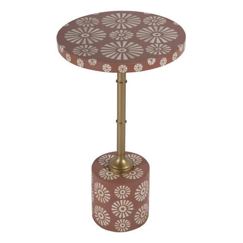 Butler Specialty Company Bethel 14" Round Bone Inlay Iron Side Table - Rose/Gold - Picture 1 of 5