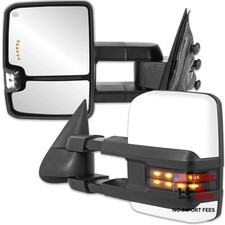 White Heated Power Towing Mirrors Compatible for Chevy Dotted Light 2014-2019
