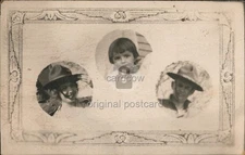 RPPC Military Family Montage Vignette Real Photo Post Card Original Vintage